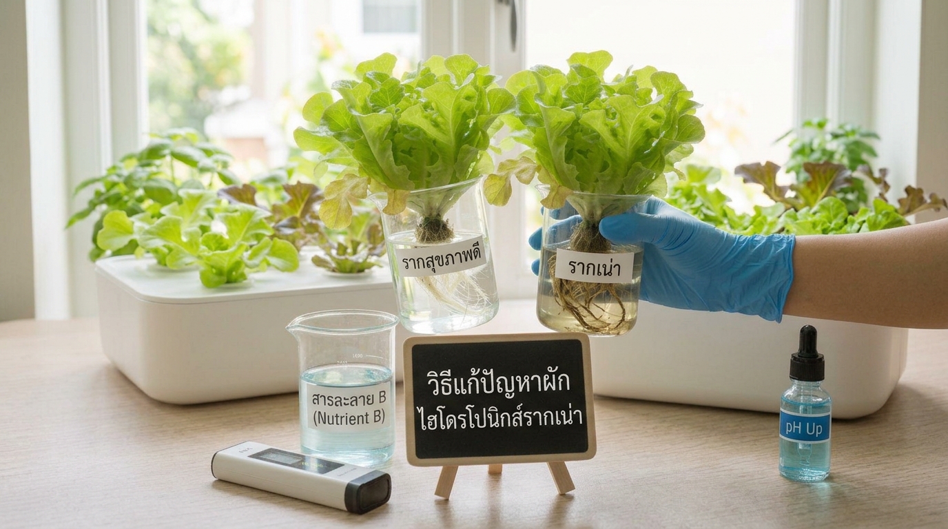 ผักไฮโดรโปนิกส์รากเน่า