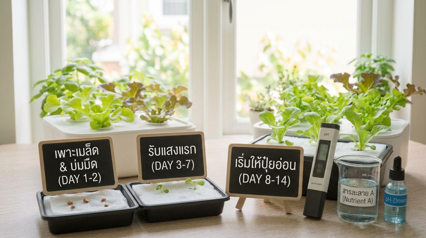 อนุบาลต้นกล้าผักไฮโดรโปนิกส์